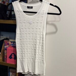 Chanel Ivory Textured Tank Top